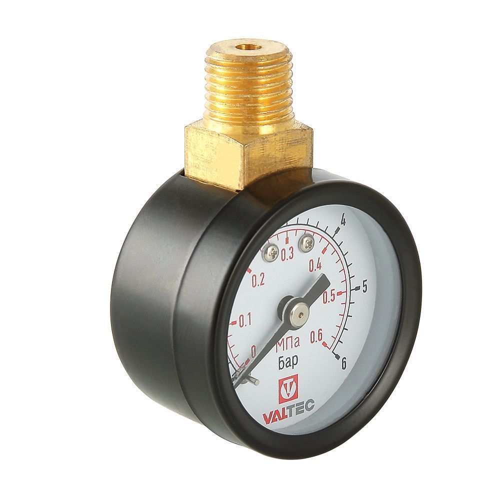 манометр давления с верхним подключением МТ- 40 х 6 бар, 1/4", Valtec