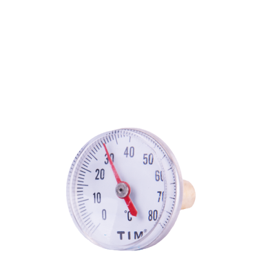 Термометр биметаллический ТБ40, 0+80°, аксиальный, TIM