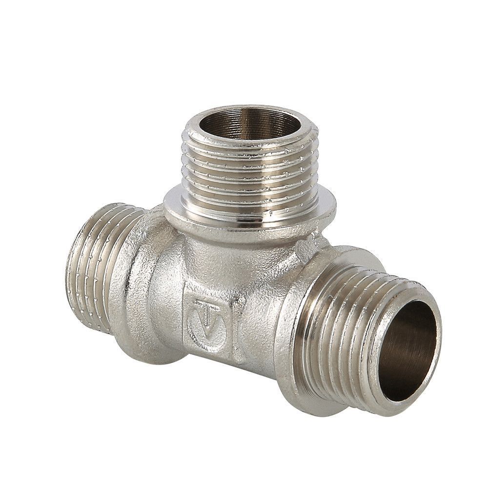 тройник с резьбой DN 15 НР.-НР.-НР., Valtec, никель