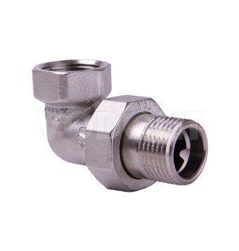 сгон разъемный (американка) DN 15 угловой, Valtec, никель