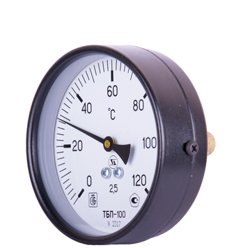 термометр биметаллический осевой ТБ 100, (0+120&deg;), DN 15, ЗТП