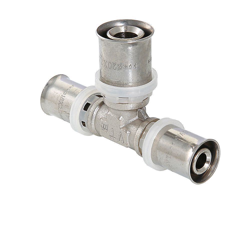 пресс тройник для металлопластиковой трубы DN 32 х 32 х 32 , Valtec