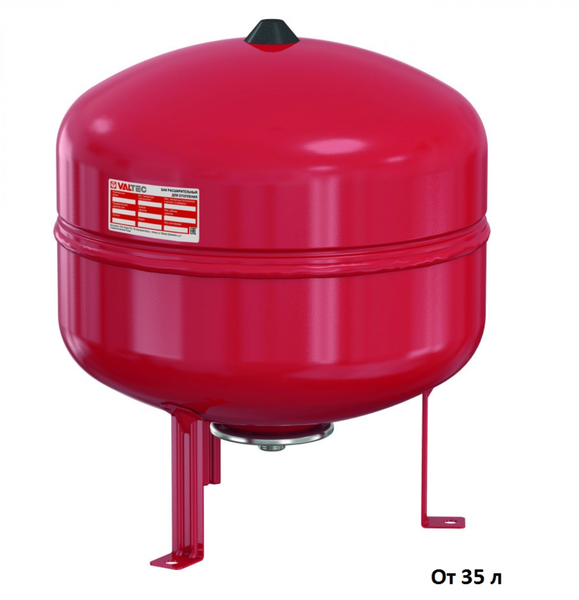расширительный бак для отопления 35 л., Valtec VT.F.R, красный, 06 бар, 110|70°C, 3/4"