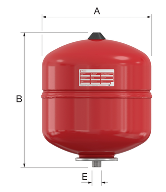 расширительный бак для отопления 12 л., Flamco Flexcon R, красный, 06 бар, 120|70°C, 3/4"