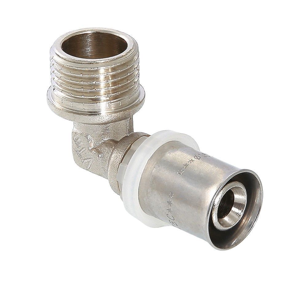пресс угольник переходной для металлопластиковой трубы DN 16 х 1|2" НР., Valtec
