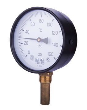 термометр биметаллический радиальный ТБ 100, (0+160&deg;), DN 15, ЗТП