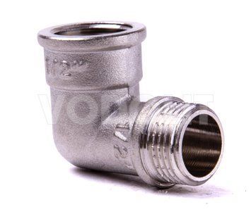 угольник с резьбой DN 15 ВН.-НР., Valtec, никель