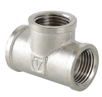 тройник с резьбой DN 32 ВН.-ВН.-ВН., Valtec, никель