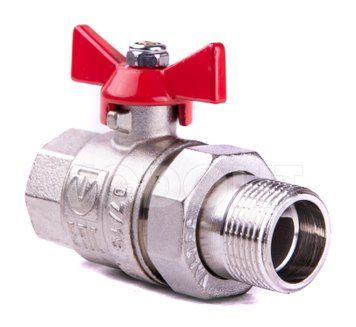 кран шаровый для воды DN 20 с полусгоном (прямой), бабочка, Valtec