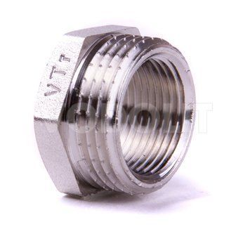 футорка резьбовая DN 25 x 20 НР.-ВН., Valtec, никель