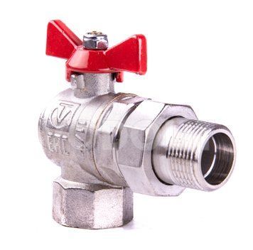 кран шаровый для воды DN 20 с полусгоном (угловой), бабочка, Valtec