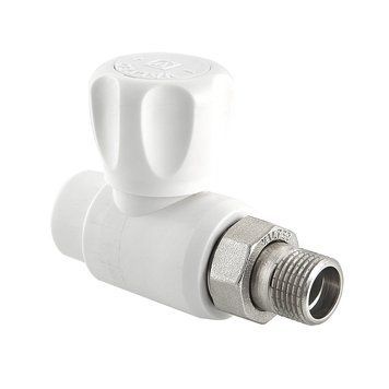 кран шаровый для пластиковых труб DN 20 х 1/2" прямой, со сгоном , Valtec, полипропилен