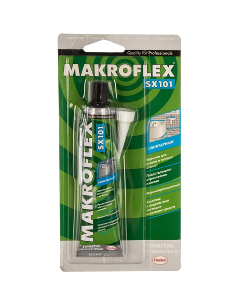 герметик силиконовый Makroflex SX101, ( 85 мл.) туба, белый, санитарный